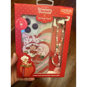 Strawberry Shortcake X Skinny Dip iPhone 13/14 Pro Max Case And Phone Strap NEW
